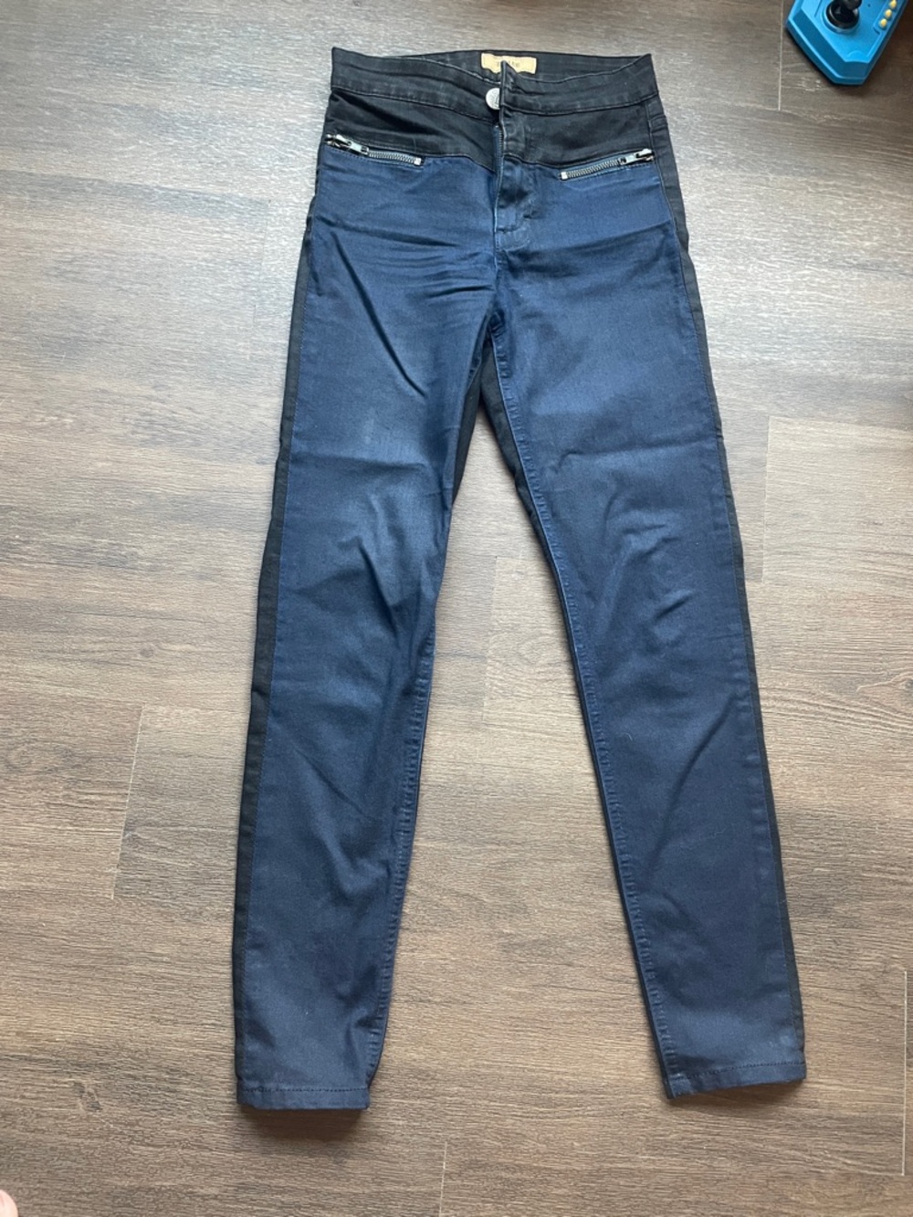 STS Blue Two-Tone Navy and Black Skinny Jeans